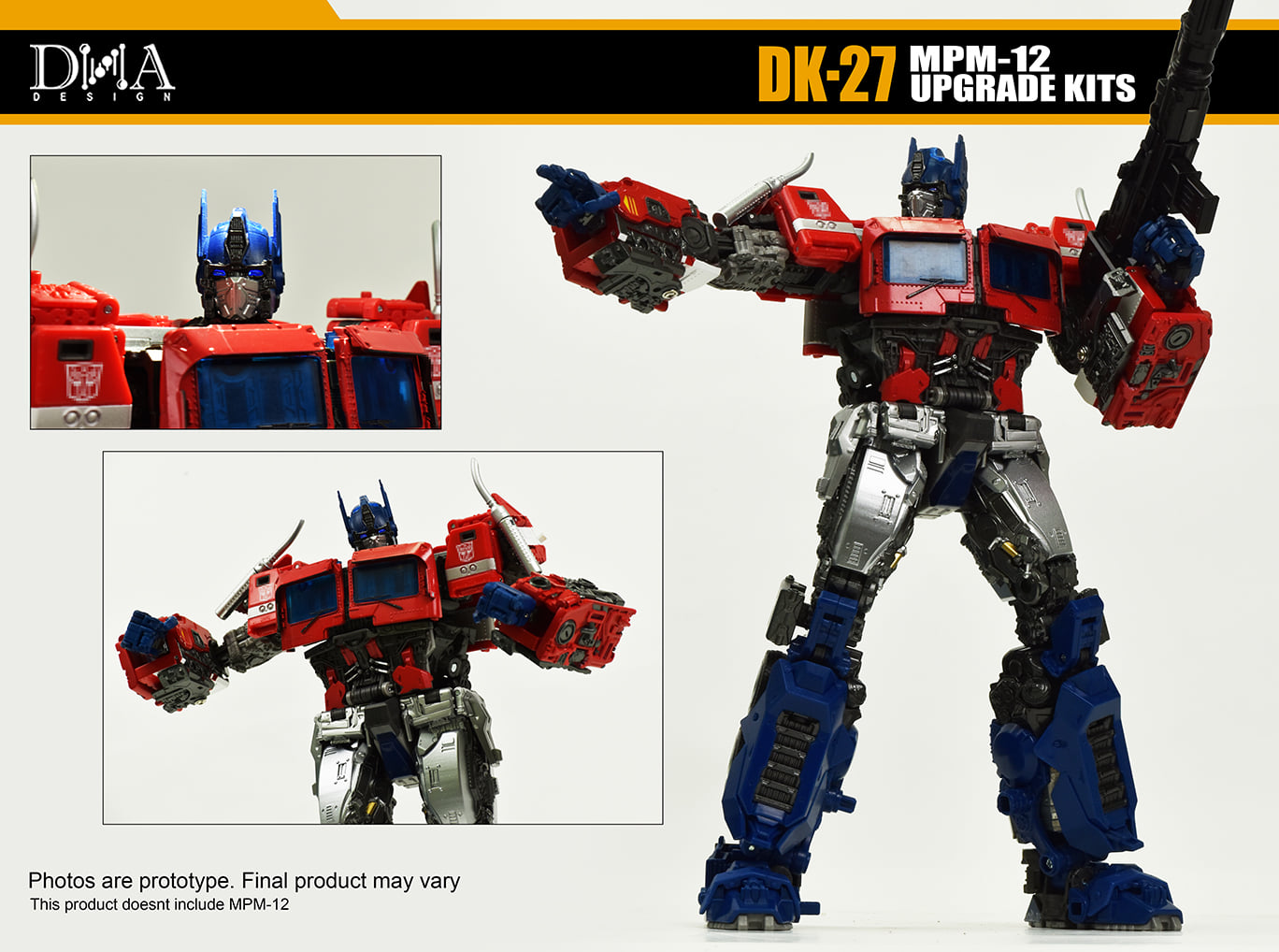 DNA Design DK-27 MasterPiece MPM-12 Optimus Prime Upgrade Kit Images